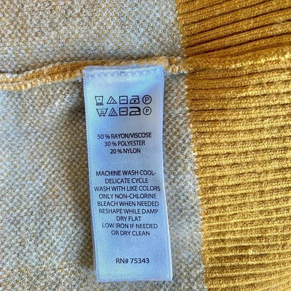 RACHEL ROY | Plaid Print Mustard/White Hooded Pullover Knit Sweatshirt Size L - Picture 7 of 7